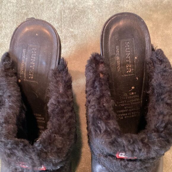 #514 HUNTER Sherpa Rubber Heeled Mules - Picture 9 of 12
